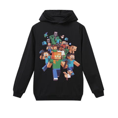 Long Sleeve Minecrafters Children T-Shirts Boys Kids Autumn Kids Girls Tops 3-16 Years Children Clothes Cartoon Car Hooded