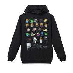 Long Sleeve Minecrafters Children T-Shirts Boys Kids Autumn Kids Girls Tops 3-16 Years Children Clothes Cartoon Car Hooded