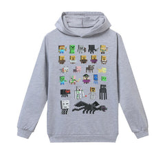 Long Sleeve Minecrafters Children T-Shirts Boys Kids Autumn Kids Girls Tops 3-16 Years Children Clothes Cartoon Car Hooded