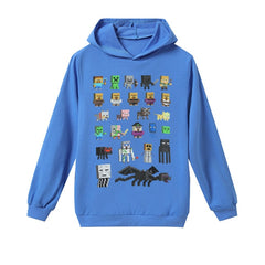 Long Sleeve Minecrafters Children T-Shirts Boys Kids Autumn Kids Girls Tops 3-16 Years Children Clothes Cartoon Car Hooded