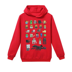 Long Sleeve Minecrafters Children T-Shirts Boys Kids Autumn Kids Girls Tops 3-16 Years Children Clothes Cartoon Car Hooded