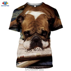 SONSPEE Animal Boxer Dog 3D Print Men's T Shirt Plus Size Fashion Casual O Neck Short Sleeve Men Women Funny Tees Tops Shirts