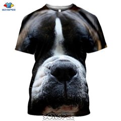 SONSPEE Animal Boxer Dog 3D Print Men's T Shirt Plus Size Fashion Casual O Neck Short Sleeve Men Women Funny Tees Tops Shirts