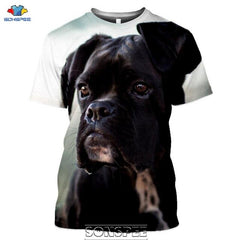 SONSPEE Animal Boxer Dog 3D Print Men's T Shirt Plus Size Fashion Casual O Neck Short Sleeve Men Women Funny Tees Tops Shirts