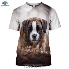 SONSPEE Animal Boxer Dog 3D Print Men's T Shirt Plus Size Fashion Casual O Neck Short Sleeve Men Women Funny Tees Tops Shirts