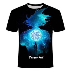 2020 new men's white T-shirt summer fashion Dragon Ball series Wukong 3D printing animation all-match personality T-shirt