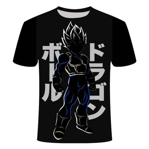 2020 new men's white T-shirt summer fashion Dragon Ball series Wukong 3D printing animation all-match personality T-shirt