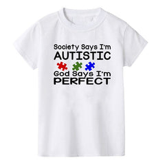 Autism Awareness Shirt Society Says I'm Autistic T Shirt Autism TShirt Puzzle Piece Autism Gifts for Youth Kids