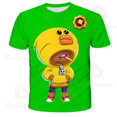 LEON NITA Brawling Game Kids T-shirt Spike Stars Game 3D Print Tshirt Tops Boys Girls Cartoon Star Tshirts Tops Teen Clothing