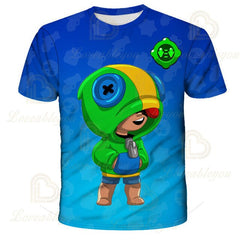 LEON NITA Brawling Game Kids T-shirt Spike Stars Game 3D Print Tshirt Tops Boys Girls Cartoon Star Tshirts Tops Teen Clothing