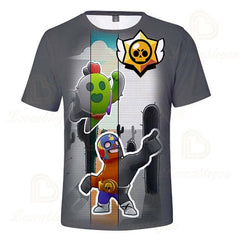 LEON NITA Brawling Game Kids T-shirt Spike Stars Game 3D Print Tshirt Tops Boys Girls Cartoon Star Tshirts Tops Teen Clothing