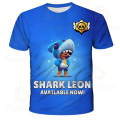 LEON NITA Brawling Game Kids T-shirt Spike Stars Game 3D Print Tshirt Tops Boys Girls Cartoon Star Tshirts Tops Teen Clothing