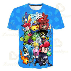 LEON NITA Brawling Game Kids T-shirt Spike Stars Game 3D Print Tshirt Tops Boys Girls Cartoon Star Tshirts Tops Teen Clothing