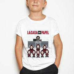 La Casa De Papel Kid t shirt Harajuku Pure cotton print Short Sleeve funny Money Heist House of Paper camiseta Tops Tees