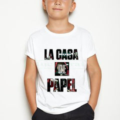 La Casa De Papel Kid t shirt Harajuku Pure cotton print Short Sleeve funny Money Heist House of Paper camiseta Tops Tees