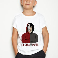 La Casa De Papel Kid t shirt Harajuku Pure cotton print Short Sleeve funny Money Heist House of Paper camiseta Tops Tees