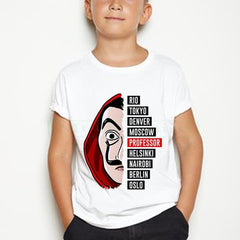 La Casa De Papel Kid t shirt Harajuku Pure cotton print Short Sleeve funny Money Heist House of Paper camiseta Tops Tees