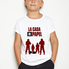 La Casa De Papel Kid t shirt Harajuku Pure cotton print Short Sleeve funny Money Heist House of Paper camiseta Tops Tees