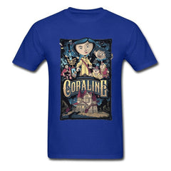 T-shirt Coraline & the Secret Door Men T Shirts Coraline Secret Door Mens Tshirt Horror Fantasy Animation Movie Tops Tees Custom