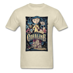 T-shirt Coraline & the Secret Door Men T Shirts Coraline Secret Door Mens Tshirt Horror Fantasy Animation Movie Tops Tees Custom